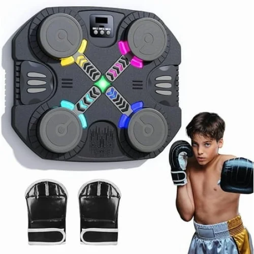 SUKVPSI New Smart Music Boxing Machine with Boxing Gloves for Child Teen, Bluetooth Training Machine with LED, Wall Mounted Target for Gym Equipment Boy Girl Birthday Party Gift