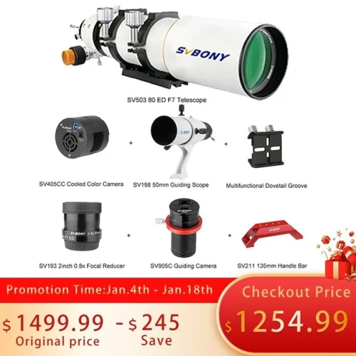 SVBONY SV503 80ED Telescope Deep Sky Photography Kit with Acces（7 piece set）