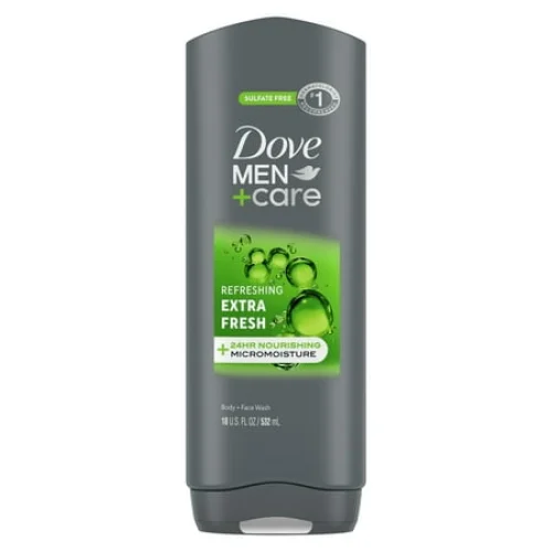 Dove Men+Care Refreshing Hydrating Face & Body Wash for Men Extra Fresh All Skin, 18 oz