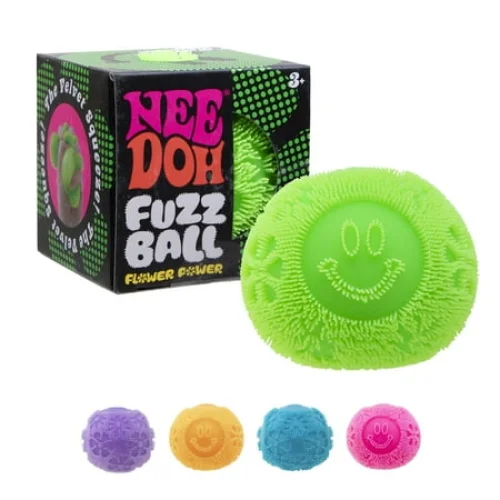 Nee Doh Fuzz Ball Flower Power Novelty Fidget Toy, Multiple Colors, Ages 3+