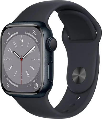 Apple Geek Squad Certified Refurbished Watch Series 8 (GPS) 41mm Aluminum Case with Midnight Sport Band - M/L - Midnight - (2022)