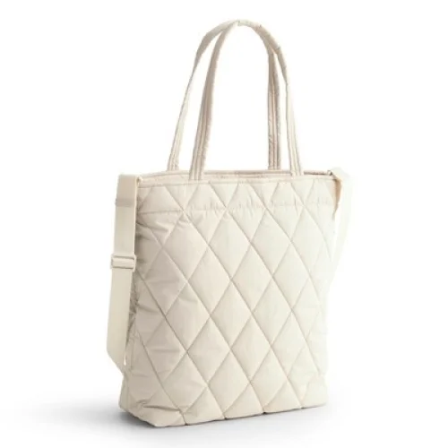 Vera Bradley Women's Outlet Ultralight Large North South Tote Bag Pumice Stone - 15.25 x 12.75 x 4.75 inches