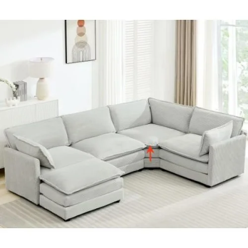 HYLEORY Corduroy Modular Sectional Sofa Couch Accessories