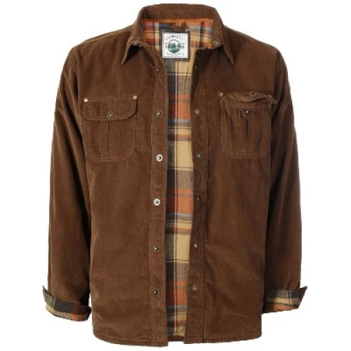 Gioberti Men's 100% Cotton Extremely Soft Corduroy Shirt Jacket with Flannel Lining, Camel, 3XL