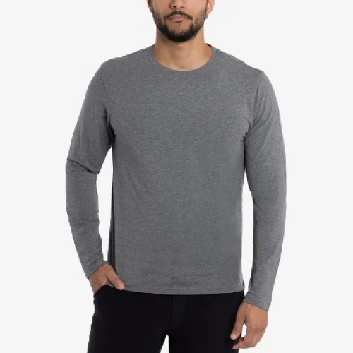 X RAY Men's Crewneck & Hooded Long Sleeve T-Shirt in CHARCOAL HEATHER Size X Large