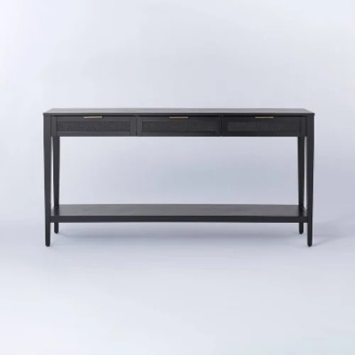 East Bluff Woven Drawer Console Table Black - Threshold&trade; designed with Studio McGee