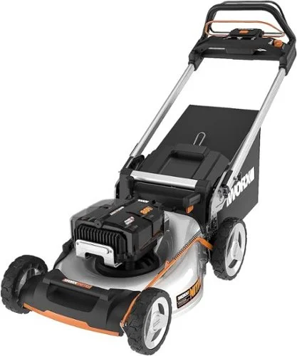 WORX Nitro 80V Cordless Self-Propelled Lawn Mower with 4 Batteries and Charger - Black