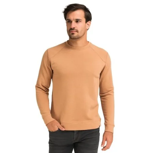 Burnside Men's Soft Midweight Crew Neck Sweatshirt | Taupe Large