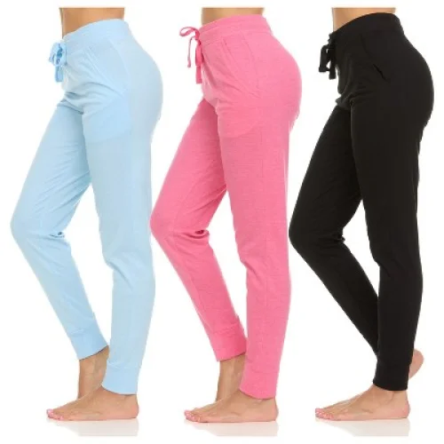 Womens Running Workout Yoga Leggings with Pockets and Ealstic Cuff, Color Pack B, S, Pack Of 3