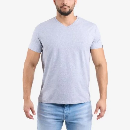 X RAY Men's V Neck Short Sleeve t shirts,new tshirt in CLOUD GREY Size Small