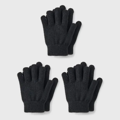 Kids' 3pk Value Glove - Cat & Jack&trade; Black