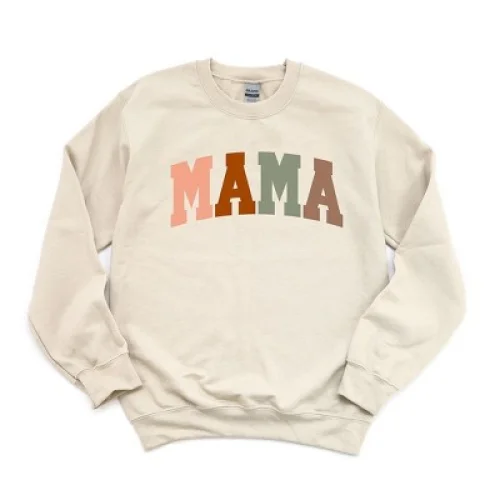Women's Simply Sage Market Graphic Sweatshirt - Mama Block Colorful Bold - XL - Dust
