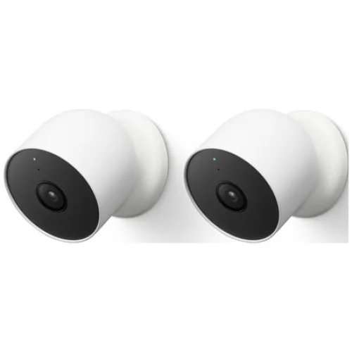 Google Nest Cam 2-Pack - Outdoor or Indoor Battery Wireless Security Camera for Home - Snow