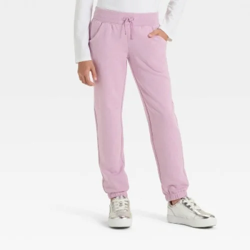Girls' Fleece Jogger Pants - Cat & Jack&trade; Lavender M