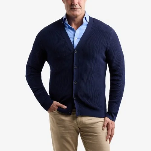 X RAY Mens Cardigan Sweater in NAVY Size Large