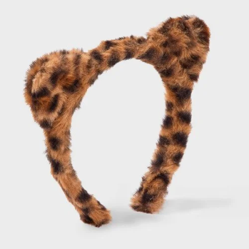 Girls' Leopard Printed Faux Fur Headband - Cat & Jack&trade;