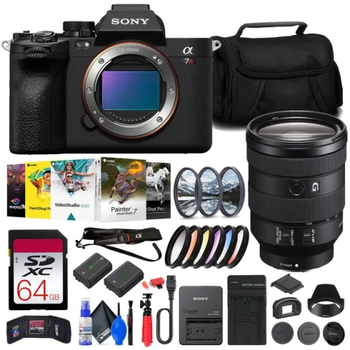 Sony a7R V Mirrorless Camera + Sony FE 24-105mm Lens + 64GB Card + Filter Kit +