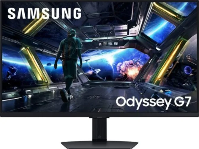 Samsung - 32" Odyssey G7 (G70D) 4K UHD IPS AMD FreeSync Premium Pro and G-Sync Compatible Smart Gaming Monitor with HDR400 - Black