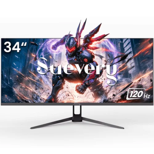 Suevery 34" IPS UltraWide Gaming Monitor - 120Hz, 2560&times;1080P WFHD, 120 sRGB, Built-in Speakers, Black