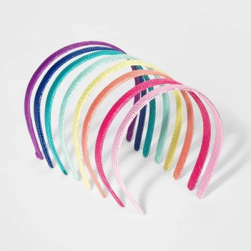 Girls' 8pk Woven Tinsel Headband - Cat & Jack&trade;: Hair Styling Accessories, All Hair Types