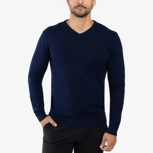 X RAY Men's Slim Fit Pullover V-Neck Sweater (Available in Big & Tall) in NAVY Size Large
