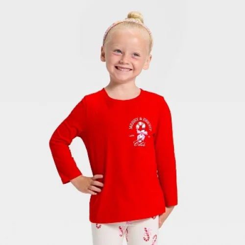 Toddler Girls' Holiday Long Sleeve Graphic T-Shirt - Cat & Jack&trade; Red 4T