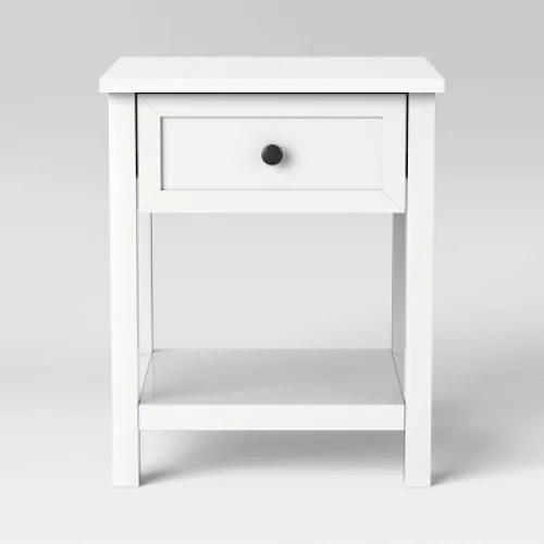 Traditional White End Table with Storage Drawer - Room Essentials&trade; - 22in H x 18in W x 15.7in D