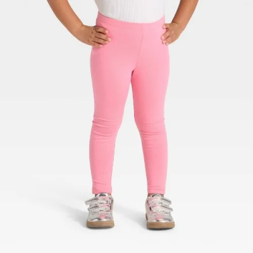 Toddler Girls' Solid Leggings - Cat & Jack&trade; Medium Pink 5T