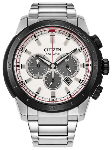 Citizen Men's Sport Casual Chronograph Eco-Drive Silver Watch 48 MM CA4188-81A