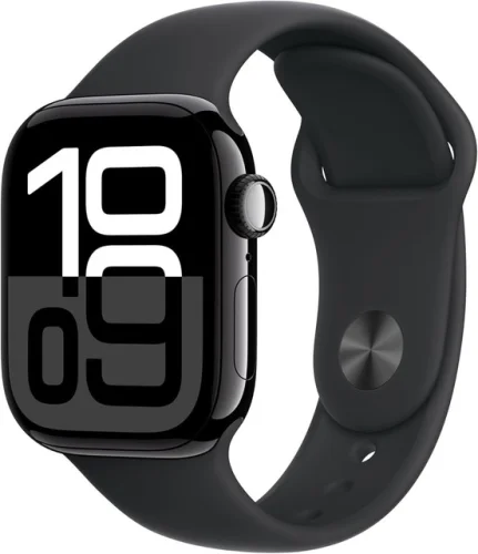 Apple Watch Series 10 (GPS + LTE) 46MM Jet Black Aluminum Case Black Sport Band