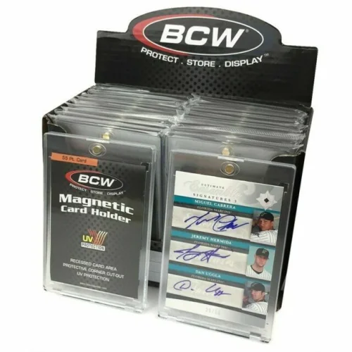 1 Case of 180 BCW Brand 55pt Magnetic One Touch Thick Card Holders 55 pt