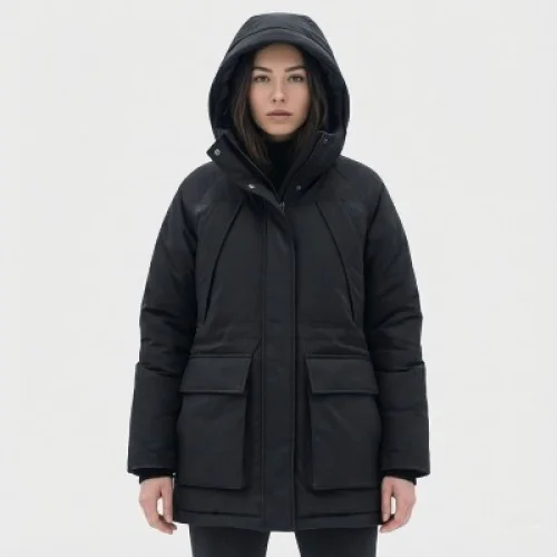 Rokka&Rolla Women's Urban Explorer Parka Jacket Winter Coat - Black, Size Large