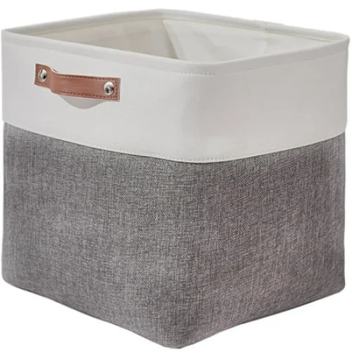 1 Pack 11" x 11" Collapsible Fabric Cube Storage Bin with Handles for Organizing Clothes, Toys, and More