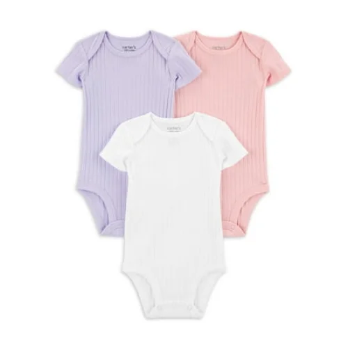 Carter's Child of Mine Baby Girl Bodysuits, 3-Pack, Sizes Preemie-18 Months
