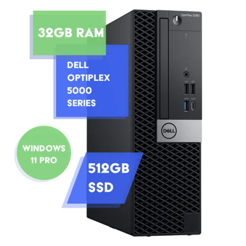 Dell Optiplex Desktop PC Computer - i5 8th Gen | 32GB RAM 512GB SSD | Windows 11