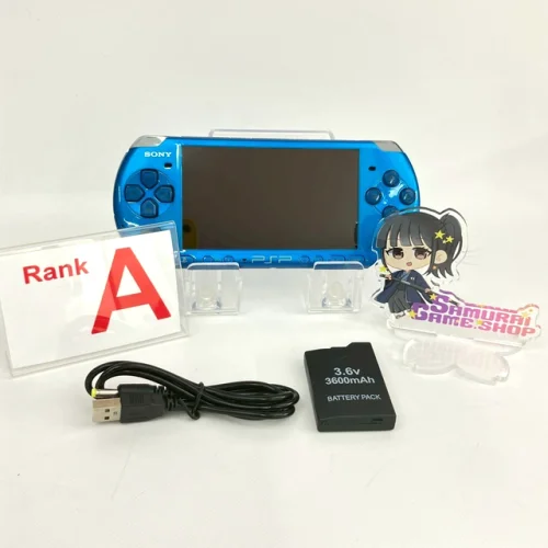Sony PSP-3000 Vibrant Blue Console A Rank with New Battery & USB Cable Set 096