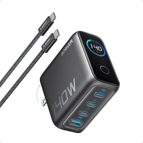 Anker 140W USB-C Charger 4-Port Laptop Advanced GaN Power Adapter for Mac/iPhone