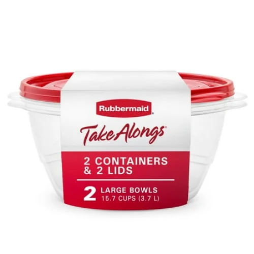 Rubbermaid TakeAlongs Serving Bowl Food Storage Containers, 15.7 Cup, 2 Count, A Practical Choice for Dry Goods and Bulk Ingredients