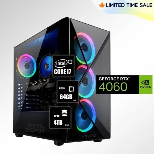 Gaming PC Desktop Computer i7, Up to 64GB RAM, 4TB SSD, NVIDIA GeForce RTX 5060