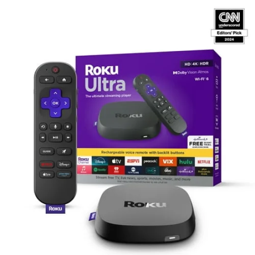 Roku Ultra 4K/HDR10+/Dolby Vision & Atmos Streaming Device with Voice Remote