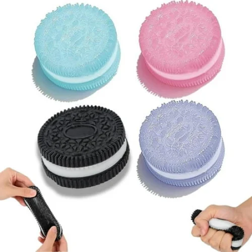 4 pcs taba squishy, cookies squishy toys, pinching sandwich simulation squishies, ultra soft squishy fidget toys, silicone squeeze toys for stress relief toys