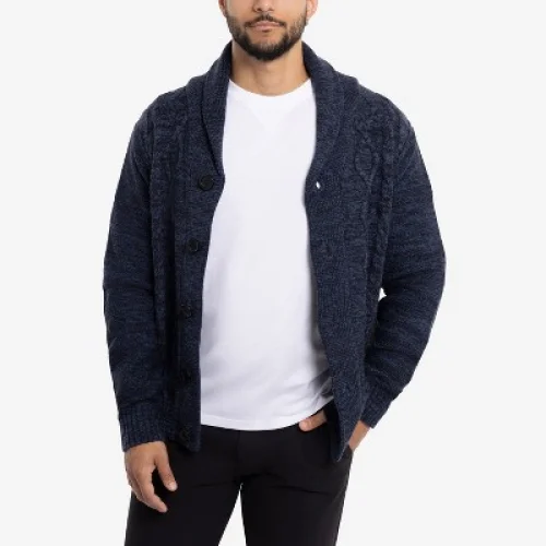 X RAY Mens Cardigan Sweater in NAVY Size 2X Large