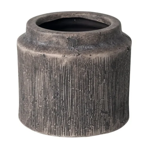 Better Homes & Gardens 6" x 6" x 5.4" Round Black Ceramic Alexander Plant Planter