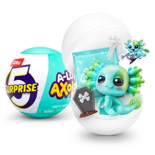 5 SURPRISE A-LOT-A Axolotls Reveal Surprise Themed Novelty Unboxing Toy Collectible Mini's by ZURU