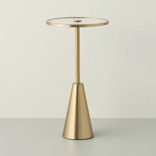 Round Accent Side Table Glass/Brass - Hearth & Hand&trade; with Magnolia