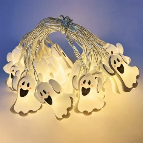 BGZLEU Halloween String Lights Decorations,Halloween Ghost String Lights Outdoor,Waterproof Genie Lights, Window Lights for Home Halloween Party Decor with Timer Function and 8 Flashing Modes