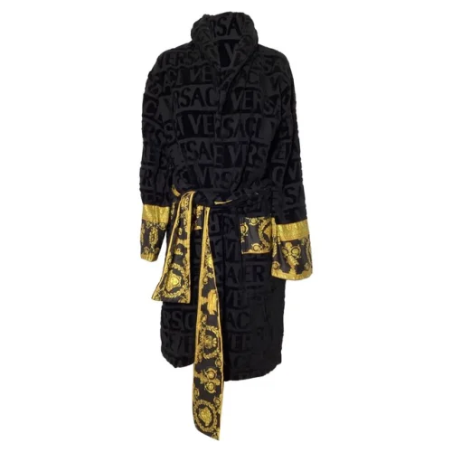 Versace I Love Baroque Bathrobe In Cotton Women Black S