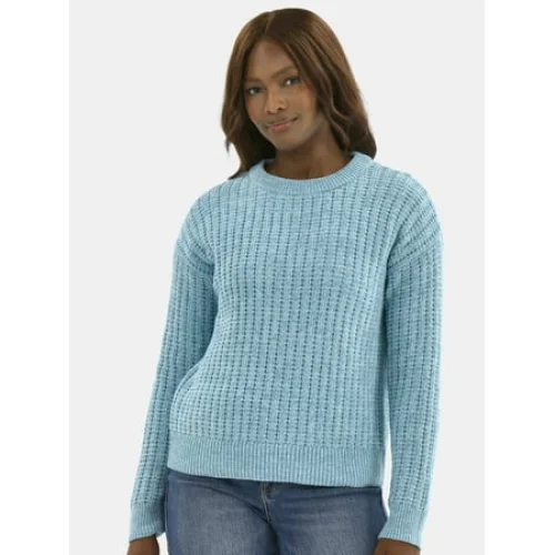 Time and Tru Women's and Women&rsquo;s Plus Textured Stitch Sweater, Midweight, Sizes XS-4X