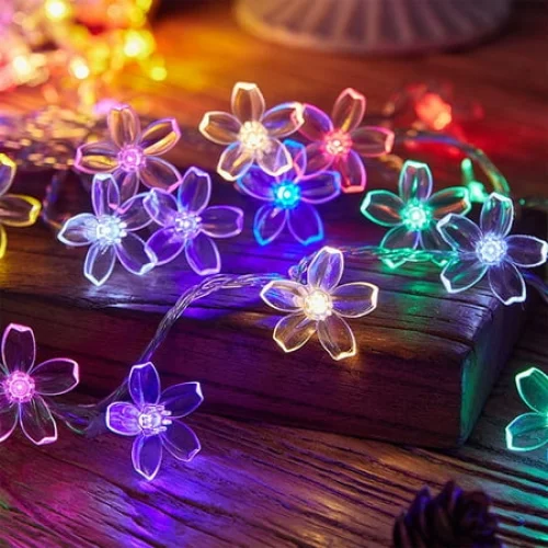Hohaski Christmas Thanksgiving Flower Lights String - Small Colored LED Lights for Outdoor and Indoor Decor