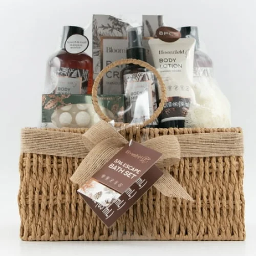 8 Piece Bloomfield Brand Spa Escape Bath Set in Tranquil Woods Fragrance for Adult Relaxation